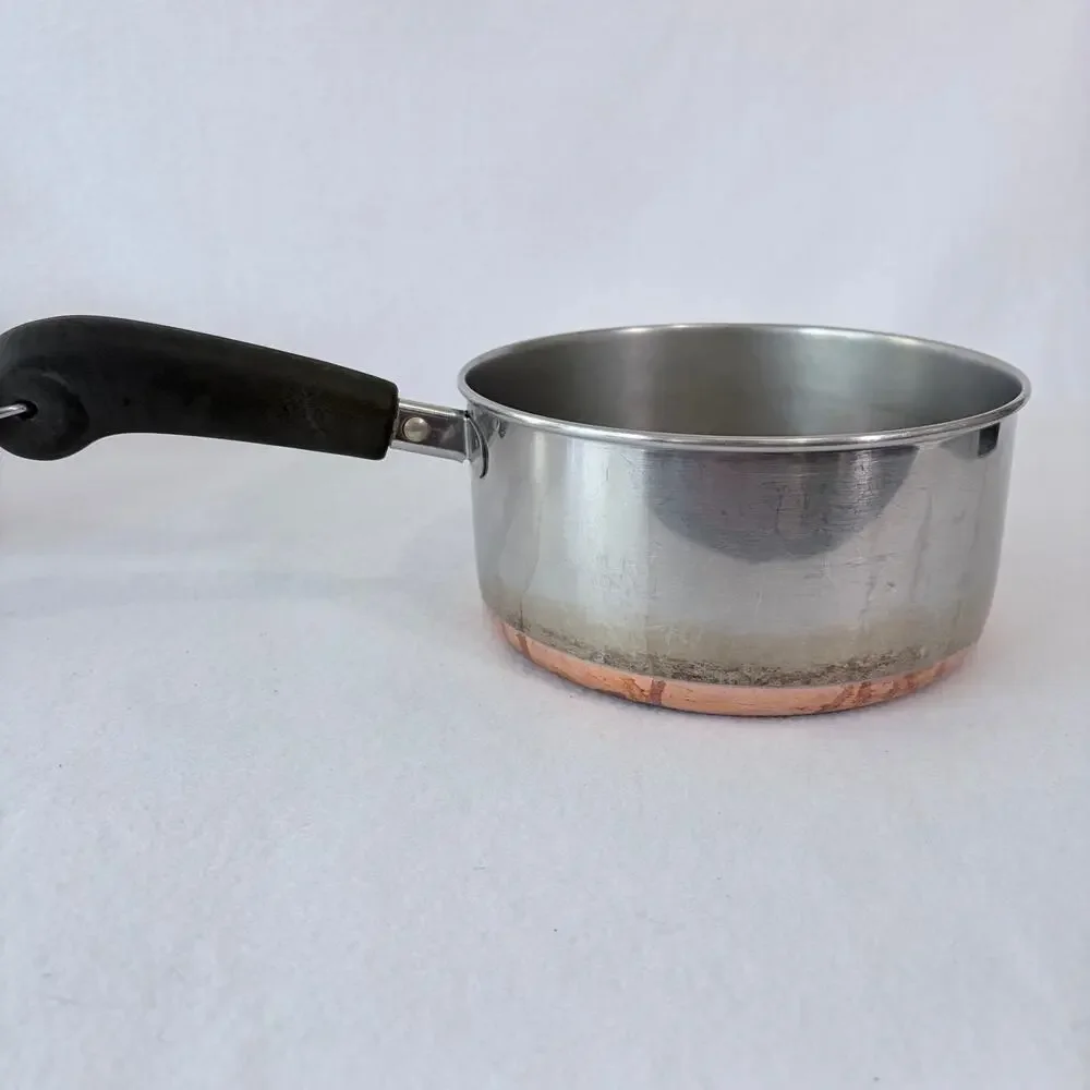 Revere Ware Lot of 2 Pots 2Q 3Q Saucepans with Lid Copper Bottom Dented